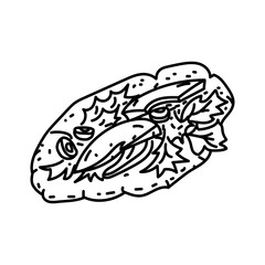 Socca Icon. Doodle Hand Drawn or Outline Icon Style