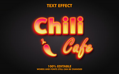 Chili Cafe vector text effect