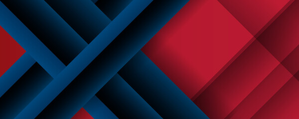 Modern red blue abstract background with stylish lines. suit for presentation design and wide banner