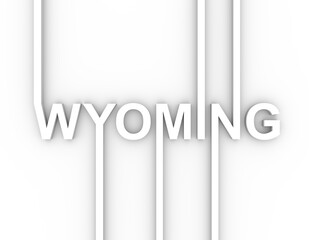 Image relative to USA travel. Wyoming state name in geometry style design. Creative vintage typography poster concept. 3D rendering