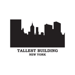 Naklejka premium Tallest Building Vector , New York Logo