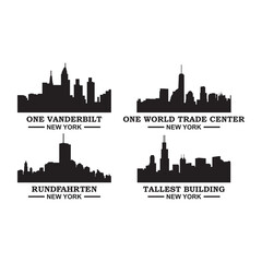 Naklejka premium A Set Of Skyscraper Vector , A Set Of United States Logo