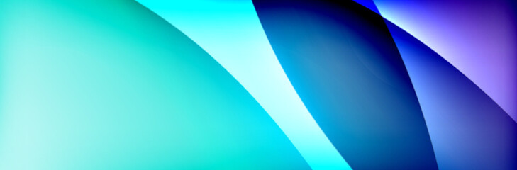 Fluid gradient neon color waves, vector abstract background