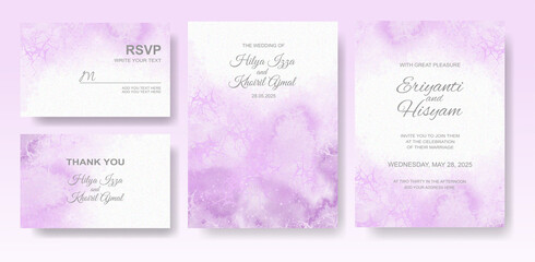 Watercolor wedding invitation card