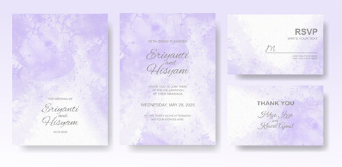 Watercolor wedding invitation card