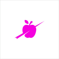 logo aple love fruit icon templet vector 