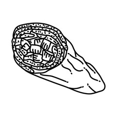 Shawarma Icon. Doodle Hand Drawn or Outline Icon Style