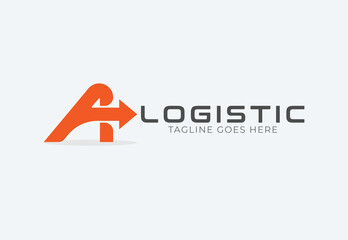 Abstract Initial A Logistic Logo, letter A and arrow combination, Usable for Business and company Logos, Flat Vector Logo Design Template, vector illustration