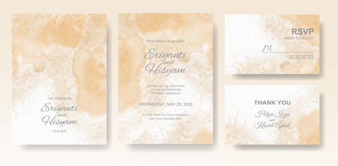 Watercolor wedding invitation card