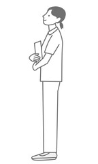 Vector illustration of a sideways nurse