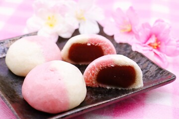 紅白まんじゅう　和菓子
