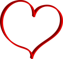Heart - vector drawing, symbol of love. Red sign and emblem for Valentine's Day, a beautiful template for a card for the wedding.