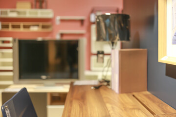 Abstract blur living room interior for background