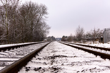 Railway tracks in winter