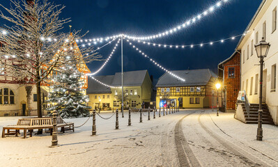 winterstimmung weihnachtlich Rathaus Harzgerode