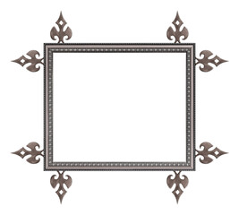 Silver frame for paintings, mirrors or photo isolated on white background