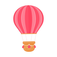 Balloons tie gift boxes floating in the sky to sprinkle red hearts of love on Valentine's Day.