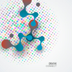 Obraz premium Abstract volumetric blue molecules white background. Vector logo design elements.