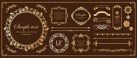 高級感のあるフレームデザイン　カードデザイン　アンティーク　ラグジュリー　ビンテージ