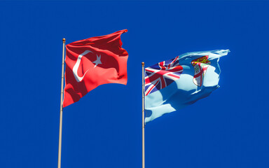 Flags of Fiji and Turkey.