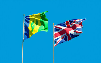 Flags of Saint Vincent and the Grenadines and UK British.