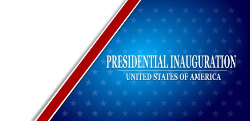USA Presidential Inauguration Day on January 20th 2021 vector banner with USA flag