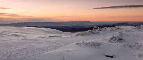 The ridge Polonyna Rune in Carpathian Mountains, Ukraine