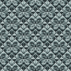 Fototapeta premium Geometric seamless pattern, abstract black and white background, vector texture.