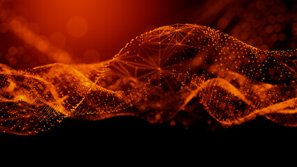 Medical Innovation concept. Scientific information represented as a High Tech Futuristic Particle Network. Abstract background. 3D render