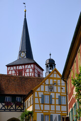 Kirchenburg und Freilichtmuseum Mönchsondheim, Landkreis Kitzingen, Franken, Unterfranken, Bayern, Deutschland