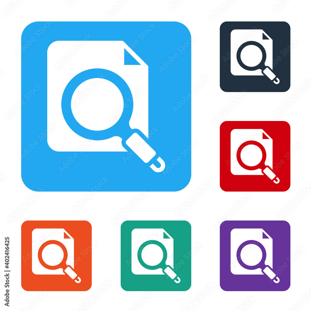 Aufkleber white search concept with folder icon isolated on white background. magnifying glass and document. d