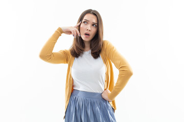 Young woman shows her emotions on camera