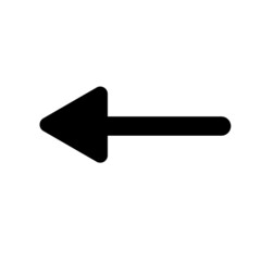 Black left arrow icon picture. Vector picture.
