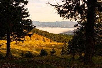 sunset in the mountains