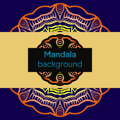 Invitation or Card template with floral mandala pattern. Decorative background for Wedding, greeting cards, Birthday Invitation. Vector