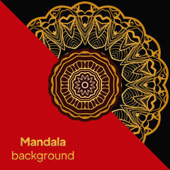 Luxury mandala background design for wedding invitation card cover. Vector illustration