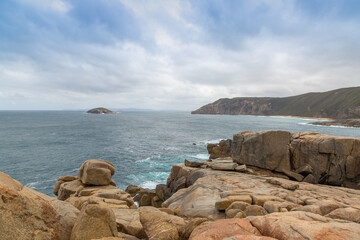 Landscape in the Torndirrup National Park in the south off Albany in Western Australia