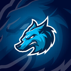 wolf mascot logo design vector with concept style for badge, emblem and tshirt printing.