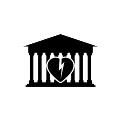 Divorce courthouse icon for web design isolated on white background