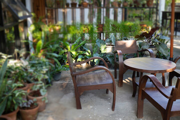 Beautiful summer green garden minimal style