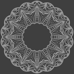 decorative round border with floral ornament. vector illustration