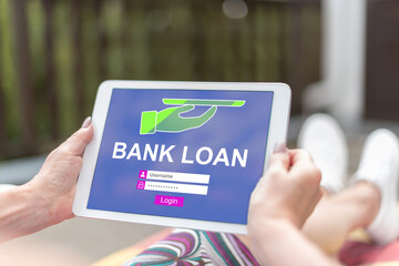 Bank loan concept on a tablet