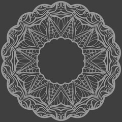 Round rosette with flower mandala. circle floral ornament. decorative vector illustration.