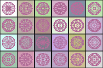 Mosaic with Luxury ornamental mandala design. Vector template