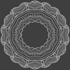 decorative round border with floral ornament. vector illustration