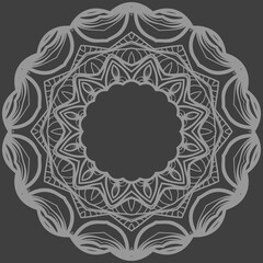 Decorative Cicle Ornament. Floral Design. Vector Illustration.