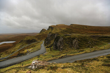 Typical autumn landscape of the desolate Skype Highlands in Scotland
