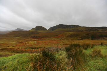 Typical autumn landscape of the desolate Skype Highlands in Scotland