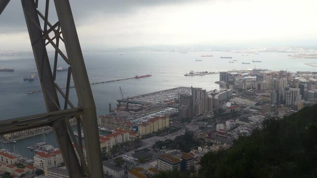 View of the port in Gibraltar in slow motion 180fps