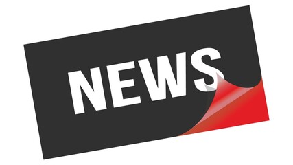 NEWS text on black red sticker stamp.